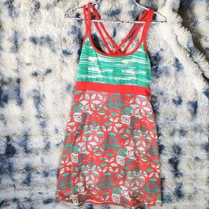Soybu Orange And Mint Mini Dress, Athletic Dress, Activewear, Preppy Core